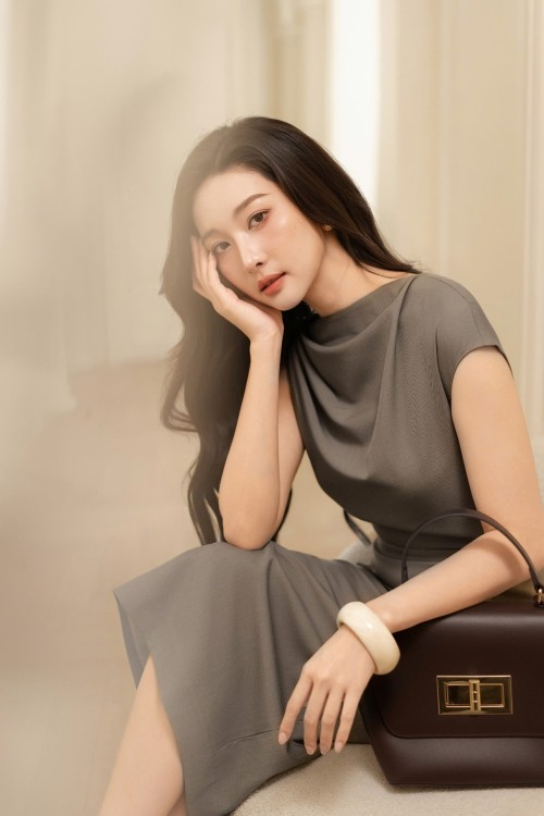 Sixdo Teak Woven Pencil Dress